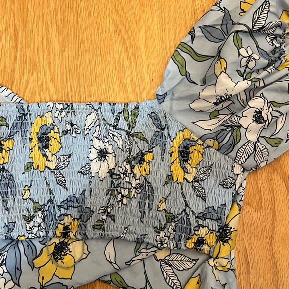 Puffy Sleeved Crop Top With Tie in Back - Picture 9 of 9